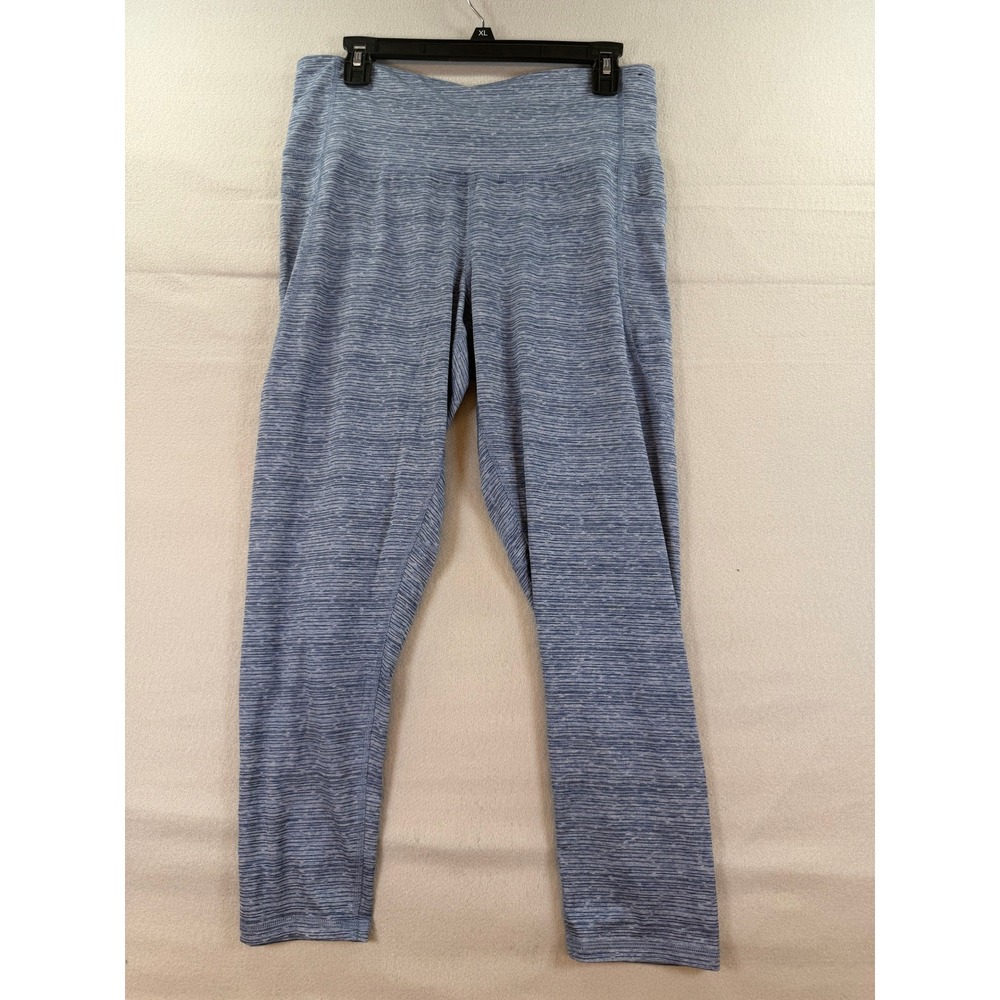 Champion Duo Dry Blue Space Dye Leggings Women XXL High Waist Cropped Yoga Pants